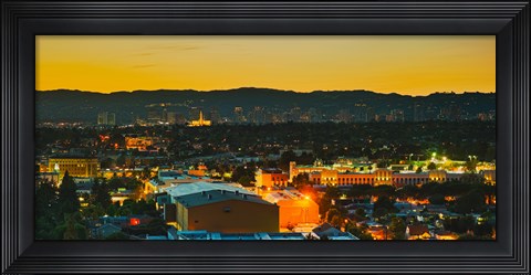 Framed Los Angeles, California Lit Up at Night Print