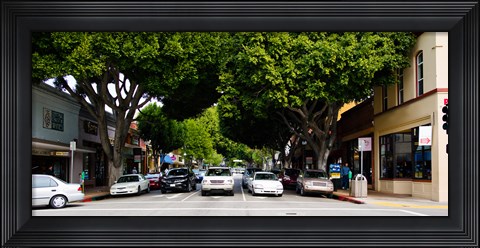 Framed Cars on the road in Downtown San Luis Obispo, San Luis Obispo County, California, USA Print