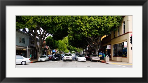 Framed Cars on the road in Downtown San Luis Obispo, San Luis Obispo County, California, USA Print