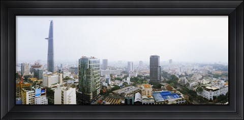Framed Aerial view of a cityscape, Ho Chi Minh City, Vietnam Print