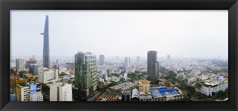 Framed Aerial view of a cityscape, Ho Chi Minh City, Vietnam Print