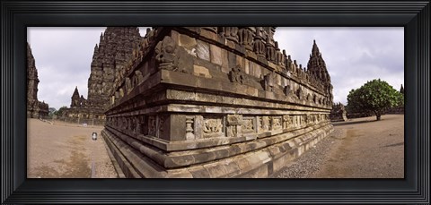 Framed Carving Details on 9th century Hindu temple, Indonesia Print