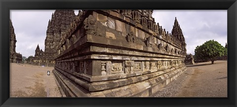 Framed Carving Details on 9th century Hindu temple, Indonesia Print