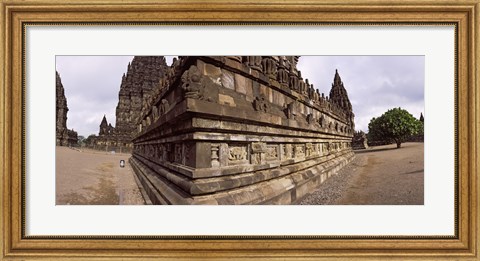 Framed Carving Details on 9th century Hindu temple, Indonesia Print