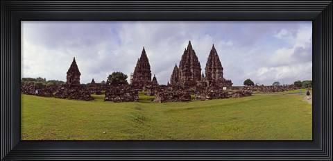 Framed 9th century Hindu temple Prambanan on Java Island, Indonesia Print