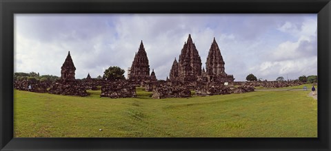 Framed 9th century Hindu temple Prambanan on Java Island, Indonesia Print