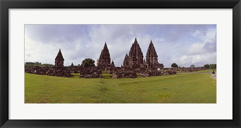 Framed 9th century Hindu temple Prambanan on Java Island, Indonesia Print