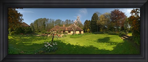 Framed Millstream cottages, Egerton, Kent, England Print