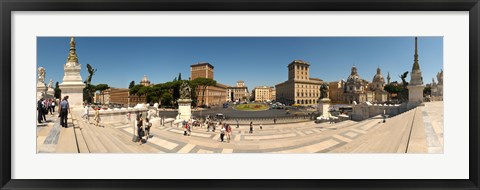 Framed Tourists at town square, Palazzo Venezia, Piazza Venezia, Rome, Lazio, Italy Print