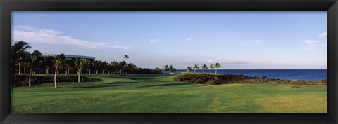 Framed Waikoloa Golf Course at the coast, Waikoloa, Hawaii, USA Print