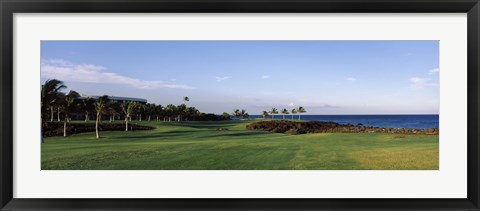 Framed Waikoloa Golf Course at the coast, Waikoloa, Hawaii, USA Print