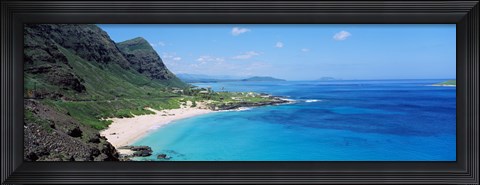 Framed High angle view of a coast, Makapuu, Oahu, Hawaii, USA Print