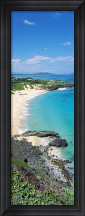 Framed High angle view of a beach, Makapuu, Oahu, Hawaii, USA Print
