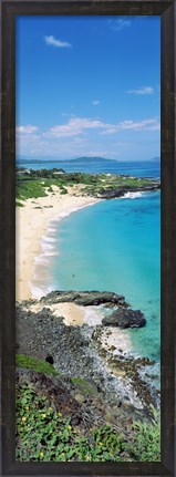 Framed High angle view of a beach, Makapuu, Oahu, Hawaii, USA Print