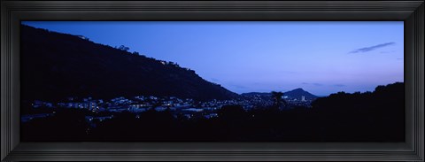 Framed Valley at dusk, Palolo, Oahu, Hawaii, USA Print
