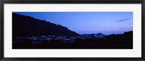 Framed Valley at dusk, Palolo, Oahu, Hawaii, USA Print