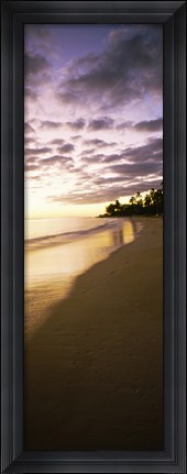 Framed Beach at sunset, Lanikai Beach, Oahu, Hawaii, USA Print