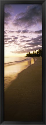 Framed Beach at sunset, Lanikai Beach, Oahu, Hawaii, USA Print