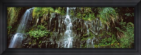 Framed Waterfall in a forest, Hawaii, USA Print