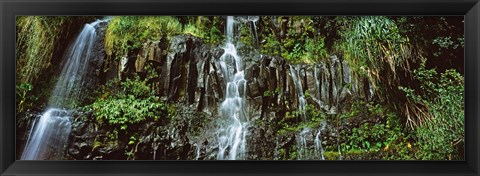 Framed Waterfall in a forest, Hawaii, USA Print