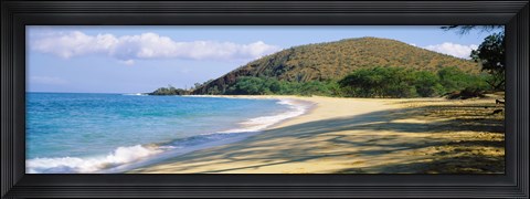 Framed Surf on the beach, Big Beach, Makena, Maui, Hawaii, USA Print