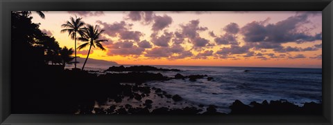 Framed Sunset North Shore, Oahu, Hawaii Print