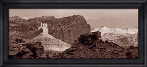 Framed Capitol Reef National Park, Utah (black &amp; white) Print