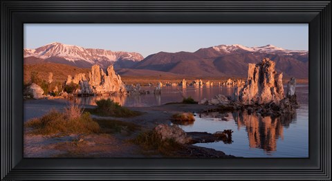 Framed Tufa formations at Mono Lake, Mono County, California Print