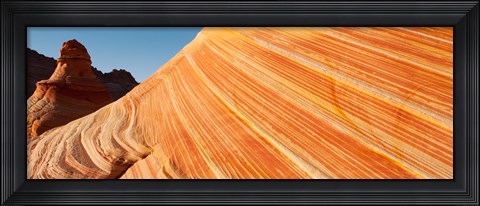 Framed Orange sandstone rock formations, The Wave, Coyote Buttes, Utah, USA Print