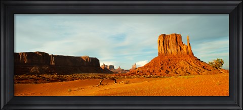 Framed Buttes Rock Formation with Blue Sky at Monument Valley Print