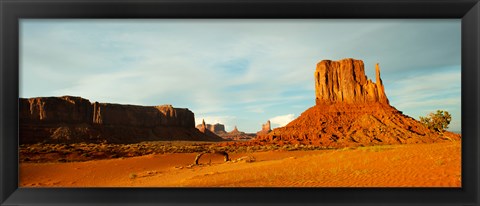 Framed Buttes Rock Formation with Blue Sky at Monument Valley Print