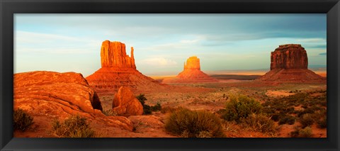 Framed Three Buttes Rock Formations at Monument Valley, Utah-Arizona Border, USA Print