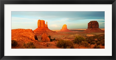 Framed Three Buttes Rock Formations at Monument Valley, Utah-Arizona Border, USA Print