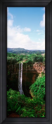 Framed Waterfall, Chamarel Waterfall, Chamarel, Mauritius Island, Mauritius (vertical) Print