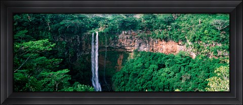 Framed Waterfall, Chamarel Waterfall, Chamarel, Mauritius Island, Mauritius (horizontal) Print