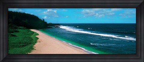 Framed Surf on the beach, Gris Gris Beach, Mauritius Island, Mauritius Print