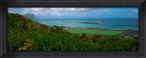 Framed Island in the Indian Ocean, Mauritius Island, Mauritius Print