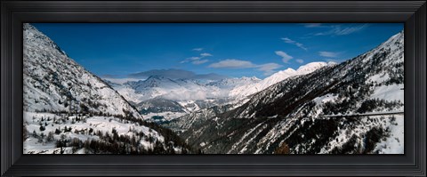 Framed Snowcapped mountains and Forests, Switzerland Print