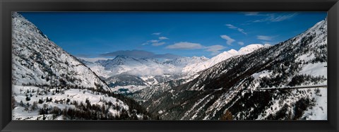 Framed Snowcapped mountains and Forests, Switzerland Print