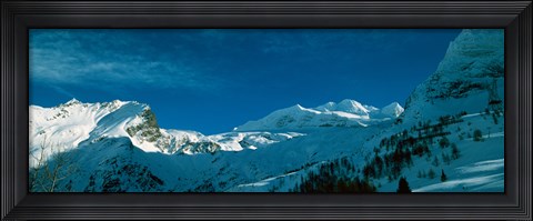Framed Snowcapped mountain range, Simplon Pass, Valais Canton, Switzerland Print