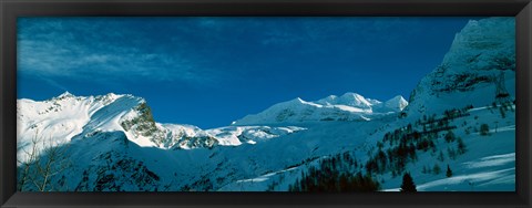 Framed Snowcapped mountain range, Simplon Pass, Valais Canton, Switzerland Print