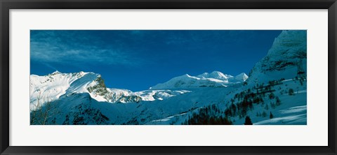 Framed Snowcapped mountain range, Simplon Pass, Valais Canton, Switzerland Print
