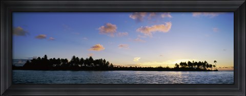 Framed Motus at Sunset, Bora Bora, Society Islands, French Polynesia Print