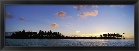 Framed Motus at Sunset, Bora Bora, Society Islands, French Polynesia Print