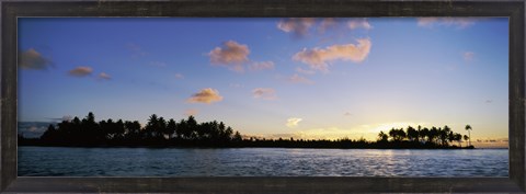 Framed Motus at Sunset, Bora Bora, Society Islands, French Polynesia Print