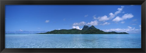 Framed Bora Bora from Motu Iti, Society Islands, French Polynesia Print