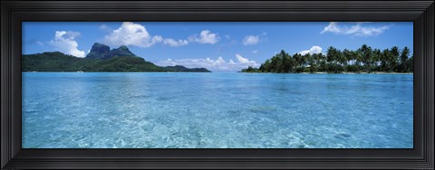 Framed Motu and lagoon, Bora Bora, Society Islands, French Polynesia Print