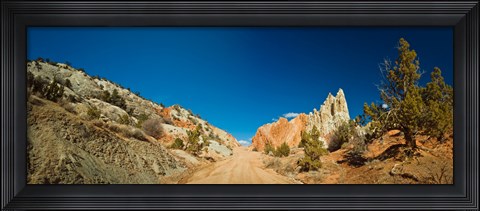 Framed Cottonwood Canyon Road passing through Grand Staircase-Escalante National Monument, Utah, USA Print
