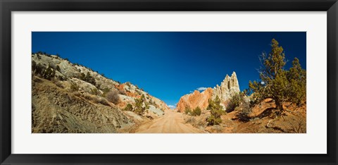 Framed Cottonwood Canyon Road passing through Grand Staircase-Escalante National Monument, Utah, USA Print