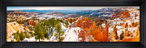 Framed High angle view of rock formations, Boat Mesa, Bryce Canyon National Park, Utah, USA Print